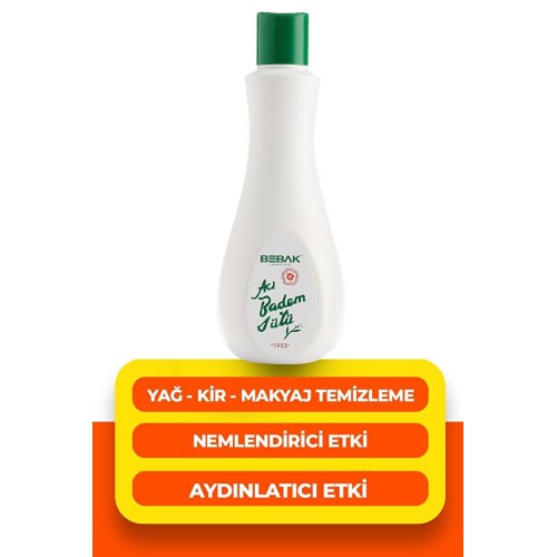 Bebak Acı Badem Makyaj Temizleme ve Nemlendirici Bakım Sütü 215 ml